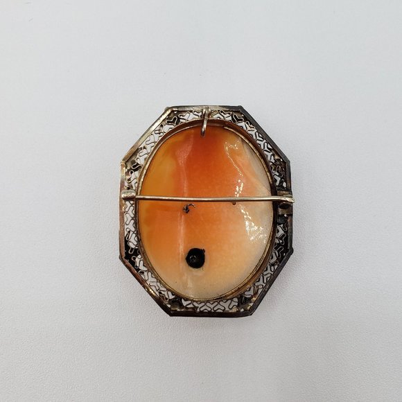 Vintage 1950's Victorian Lady Cameo Pin/Brooch Pendant - Picture 7 of 16